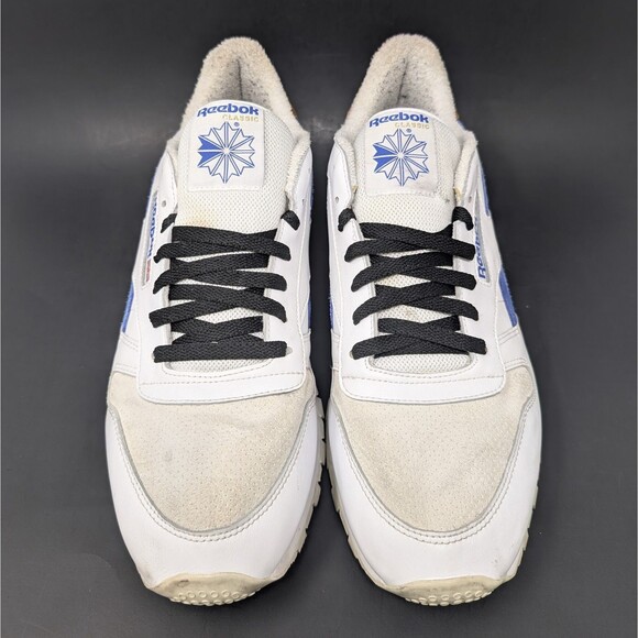 Reebok Classic Leather Sneakers Men\'s Size 13 White Blue FX1289 Retro Suede main image 11